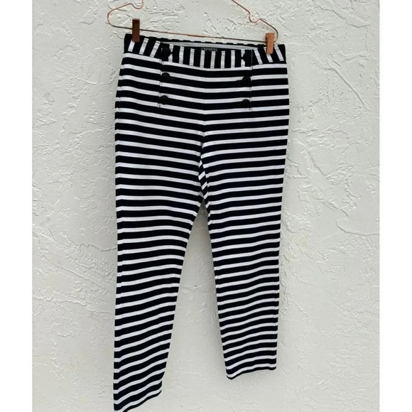 New Express Womens Low Rise Skinny Leg Ankle Fit Sailor Pants Stripes Sz 6R - Picture 3 of 14
